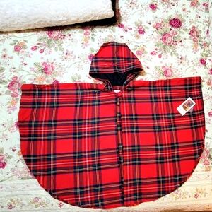 O'Neil of Dublin Ireland Girls Cape Tartan Plaid NEW NWT Large
